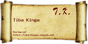 Tiba Kinga névjegykártya