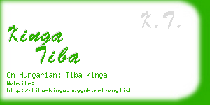 kinga tiba business card
